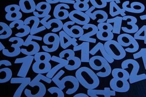 Background of numbers. from zero to nine. Numbers texture. Finance data concept. Mathematic. Seamless pattern with numbers. financial crisis concept. Business success. photo