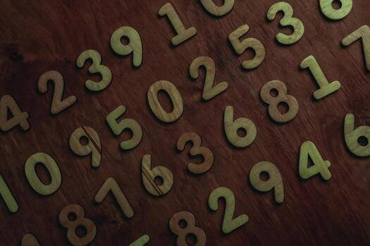 Background of numbers. from zero to nine. Numbers texture. Finance data concept. Mathematic. Seamless pattern with numbers. financial crisis concept. Business success. photo