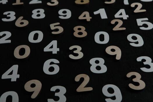 Background of numbers. from zero to nine. Numbers texture. Finance data concept. Mathematic. Seamless pattern with numbers. financial crisis concept. Business success. photo