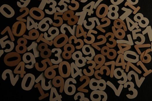 Background of numbers. from zero to nine. Numbers texture. Finance data concept. Mathematic. Seamless pattern with numbers. financial crisis concept. Business success. photo
