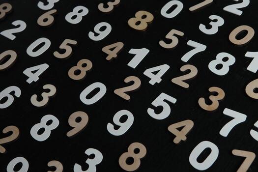 Background of numbers. from zero to nine. Numbers texture. Finance data concept. Mathematic. Seamless pattern with numbers. financial crisis concept. Business success. photo