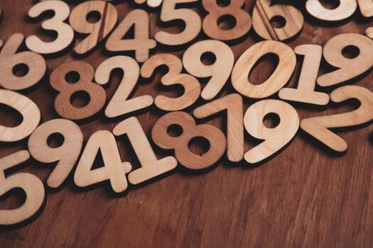 Background of numbers. from zero to nine. Numbers texture. Finance data concept. Mathematic. Seamless pattern with numbers. financial crisis concept. Business success. photo