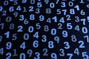 Background of numbers. from zero to nine. Numbers texture. Finance data concept. Mathematic. Seamless pattern with numbers. financial crisis concept. Business success. photo