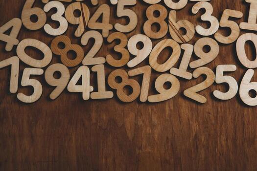 Background of numbers. from zero to nine. Numbers texture. Finance data concept. Mathematic. Seamless pattern with numbers. financial crisis concept. Business success. photo