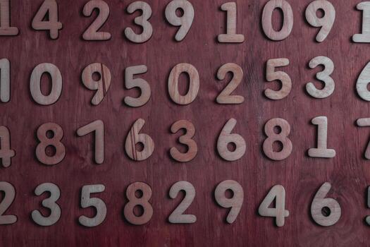 Background of numbers. from zero to nine. Numbers texture. Finance data concept. Mathematic. Seamless pattern with numbers. financial crisis concept. Business success. photo