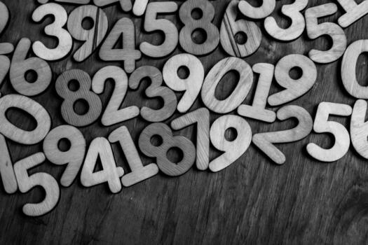 Background of numbers. from zero to nine. Numbers texture. Finance data concept. Mathematic. Seamless pattern with numbers. financial crisis concept. Business success. photo