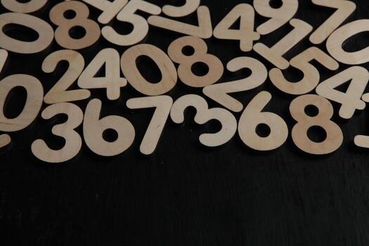 Background of numbers. from zero to nine. Numbers texture. Finance data concept. Mathematic. Seamless pattern with numbers. financial crisis concept. Business success. photo