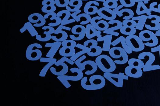 Background of numbers. from zero to nine. Numbers texture. Finance data concept. Mathematic. Seamless pattern with numbers. financial crisis concept. Business success. photo