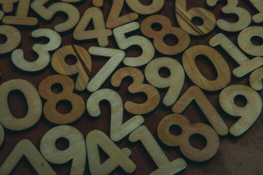 Background of numbers. from zero to nine. Numbers texture. Finance data concept. Mathematic. Seamless pattern with numbers. financial crisis concept. Business success. photo