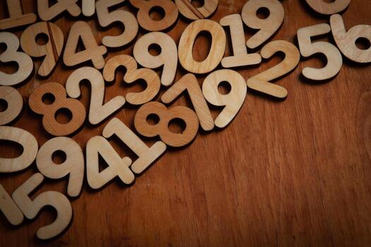 Background of numbers. from zero to nine. Numbers texture. Finance data concept. Mathematic. Seamless pattern with numbers. financial crisis concept. Business success. photo