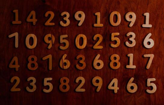 Background of numbers. from zero to nine. Numbers texture. Finance data concept. Mathematic. Seamless pattern with numbers. financial crisis concept. Business success. photo
