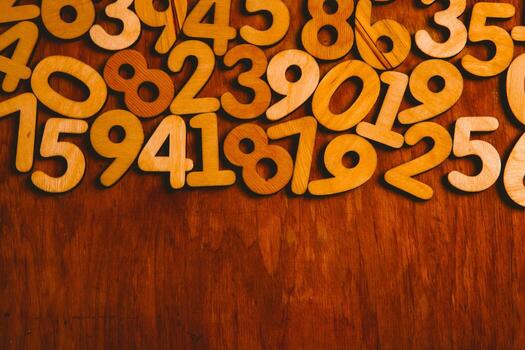 Background of numbers. from zero to nine. Numbers texture. Finance data concept. Mathematic. Seamless pattern with numbers. financial crisis concept. Business success. photo