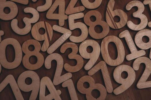 Background of numbers. from zero to nine. Numbers texture. Finance data concept. Mathematic. Seamless pattern with numbers. financial crisis concept. Business success. photo