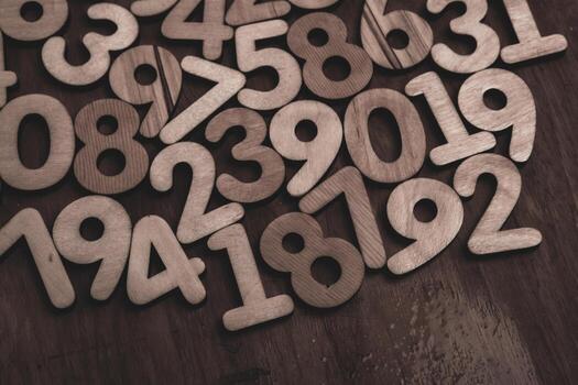 Background of numbers. from zero to nine. Numbers texture. Finance data concept. Mathematic. Seamless pattern with numbers. financial crisis concept. Business success. photo