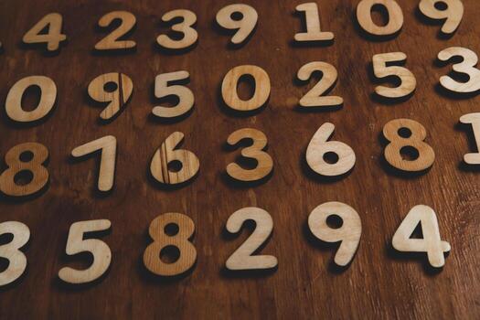 Background of numbers. from zero to nine. Numbers texture. Finance data concept. Mathematic. Seamless pattern with numbers. financial crisis concept. Business success. photo