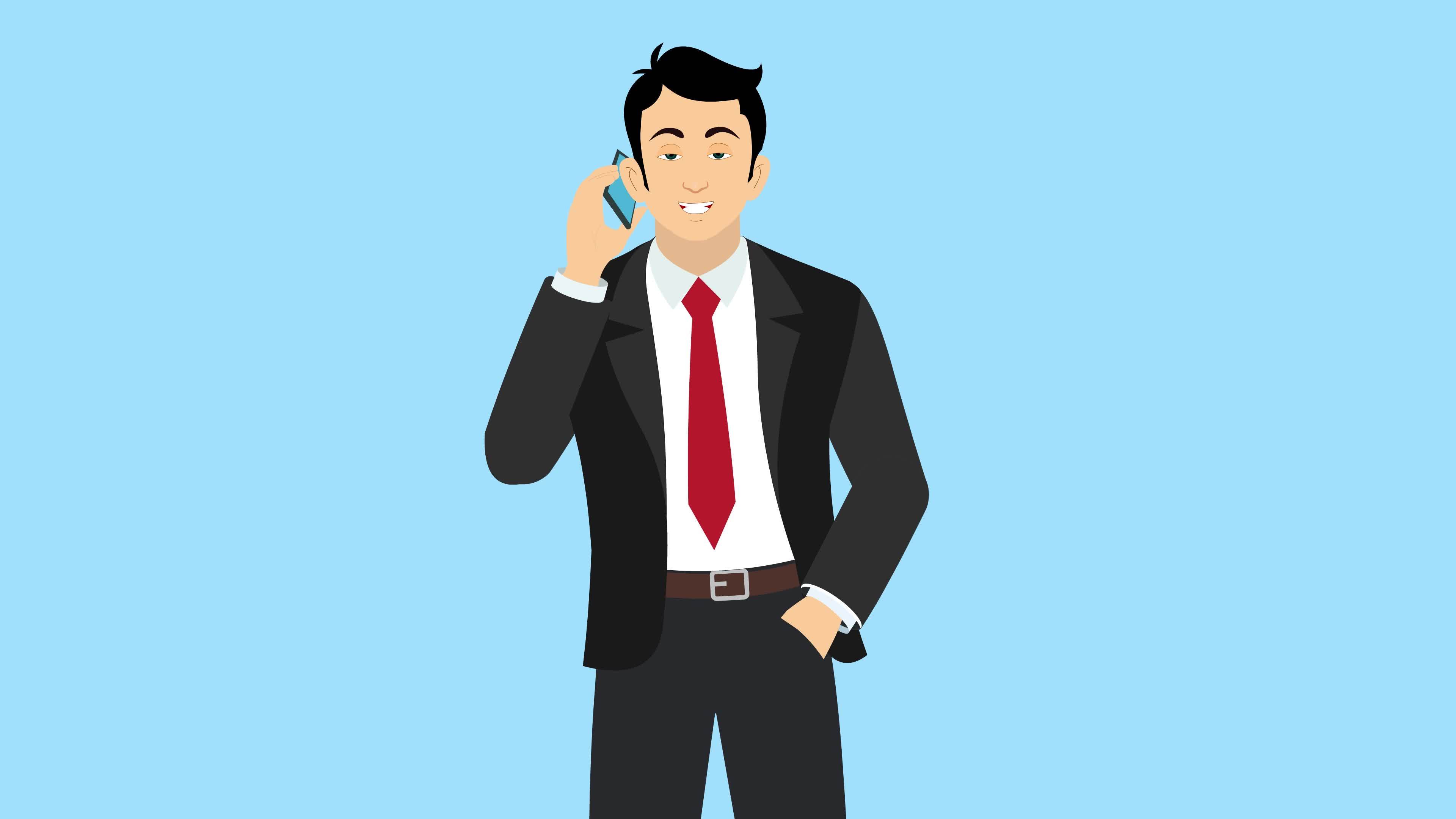 Businessman cartoon characters talking on phone 4k animation 16459300 Stock Video at Vecteezy Businessman cartoon characters talking on phone 4k animation 16459300 Stock Video at Vecteezy