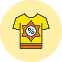 icono de vector de camisa de descuento