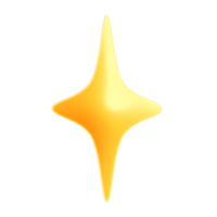 Cute Glowing Yellow Star 3D png