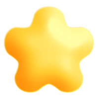 Cute Glowing Yellow Star 3D png