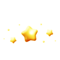 Many Glowing Yellow Star 3D png