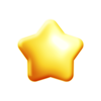 lysande gul stjärna 3d png