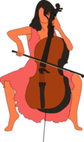 de flicka spelar de cello. ung kvinna. cello. png