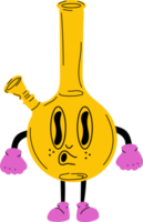 Bong, glass jar. Cartoon mascot character. Medical cannabis, weed, marijuana character concept png