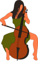 Das Mädchen spielt Cello. junge Frau. Cello. png