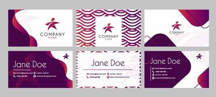 Gradient Wavy Vibrant Color Business Card Template vector