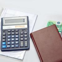 bank records the money calculator and notebook photo