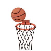 basketball hoop and ball vector