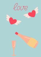 romantic card design vector