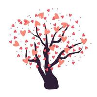 árbol con corazones vector