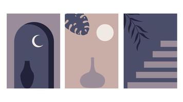 set of minimalistic posters vector