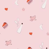 romantic seamless pattern vector