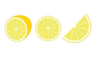 Fresh lemon fruits, collection of vector illustrations