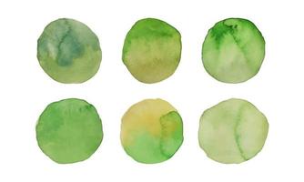 Watercolor circle green texture. Vector watercoluor circle elements for design. Vector EPS10