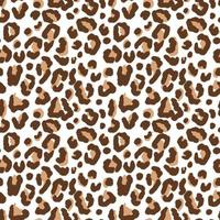 Vector seamless leopard pattern, black spots on a white background classic design. Vector illustration