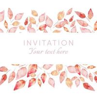 Herbal minimalist vector frames. Watercolor Hand painted brancheson a white background. Greenery wedding simple invitation template. Watercolor style card. All elements are isolated and editable