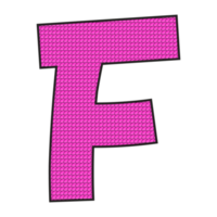 Alphabet F illustration isolated on png transparent background.