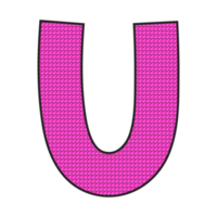 Alphabet U illustration isolated on png transparent background.