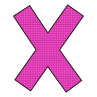Alphabet X illustration isolated on png transparent background.