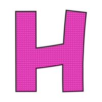 Alphabet H illustration isolated on png transparent background.