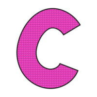 Alphabet C illustration isolated on png transparent background.