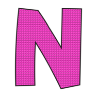 Alphabet N illustration isolated on png transparent background.