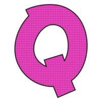 Alphabet Q illustration isolated on png transparent background.