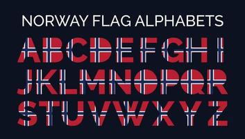 noruega bandera alfabetos letras a a z diseño creativo logos vector