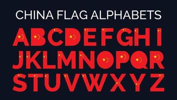 China Flag Alphabets Letters A to Z Creative Design Logos vector