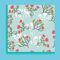 Vintage Shameless Floral, Green, Yellow  Orange, and Pink flowers with a pattern Background. vector