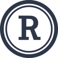 Copyright and registered trademark icon single png. Trademark right license and intellectual property sign. png